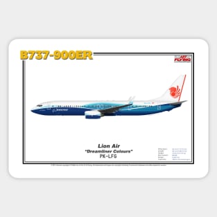 Boeing B737-900ER - Lion Air "Dreamliner Colours" (Art Print) Sticker